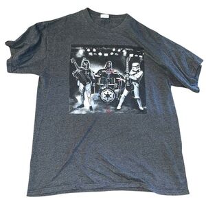 Star Wars vintage RARE Darth Bader Boba Fett StormTrooper Band Grey T-Shirt